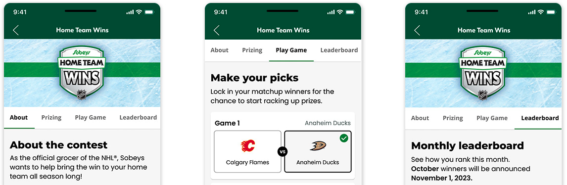 sobeys app game interface